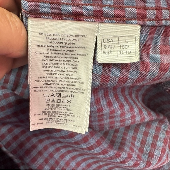 Brooks Brothers regent gingham plaid Button Down Shirt sz L preppy office - Picture 6 of 6